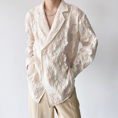 Camisa Unisex Jacquard Bordada en Tono Albaricoque - Image 21