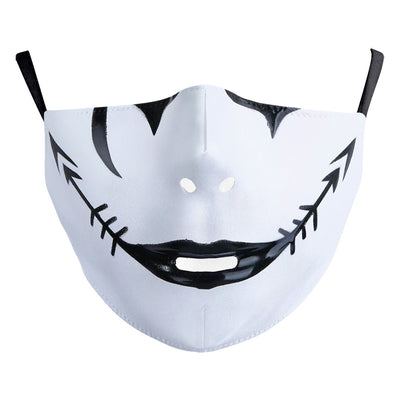 Halloween funny face mask with a digital print of a nose and two large buck teeth, featuring black ear loops. - Image 12