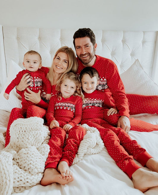 Pijama Navideño Retro Familiar - Juego de Homewear para Padres e Hijos