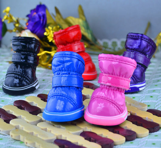 Botas Impermeables de Cuero PU para Perros - Abrigo Invernal