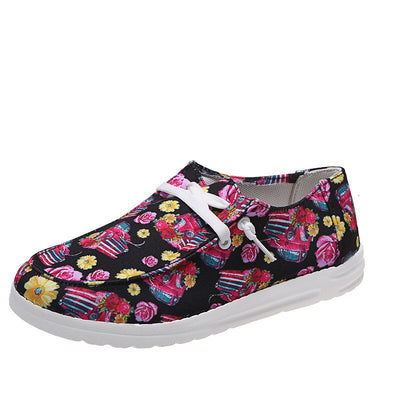 Mocasines Mujer con Estampado Girasol - Zapatos Canvas Cómodos sin Cordones - Image 8