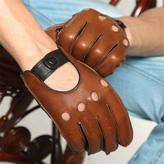 Guantes de Cuero para Conducir con Pantalla Táctil