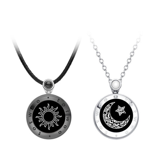 Collar de Pareja Ágata Sol y Luna con Control Remoto Inteligente - Image 2
