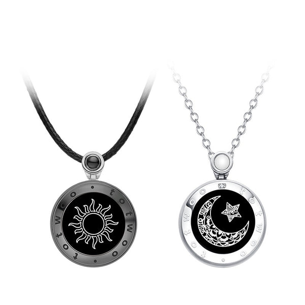 Collar de Pareja Ágata Sol y Luna con Control Remoto Inteligente