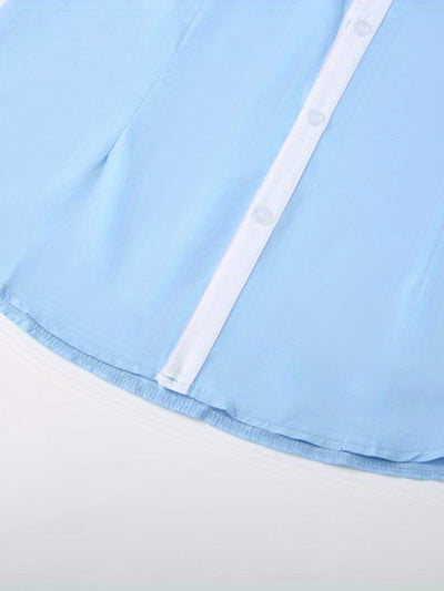 Camisa Ejecutiva Bicolor de Manga Larga para Adolescentes - Image 7