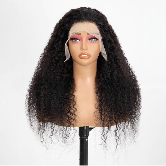 Peluca Frontal de Encaje con Rizos Suaves, Cabello Negro Largo y Voluminoso - Image 8