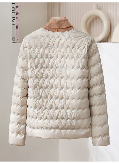 Chaqueta Corta Acolchada para Mujer con Cuello Fruncido - Image 26