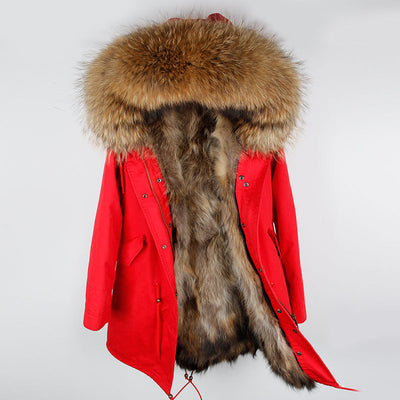 Abrigo Parka con Cuello de Piel de Mapache Oversized - Image 20