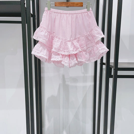 Conjunto Romántico de Blusa con Encaje y Falda Short Tableada Doble Volante - Image 15