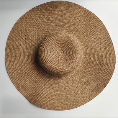 Sombrero de Paja con Ala Ancha 14CM Protección Solar para Playa - Image 4