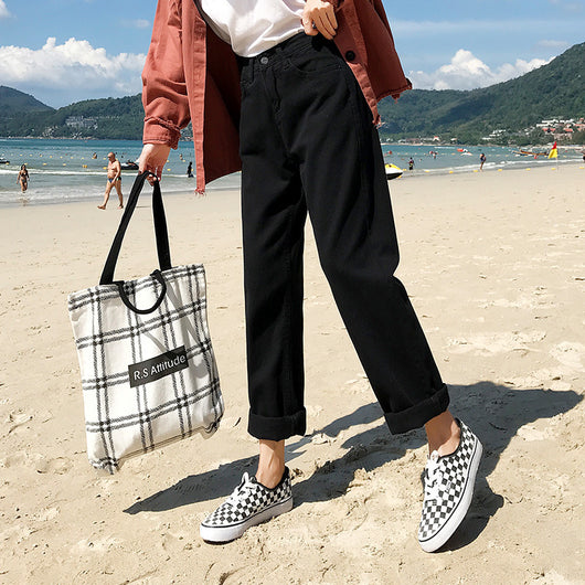 Jeans Sueltos de Cintura Alta Versátiles para Mujer - Image 7