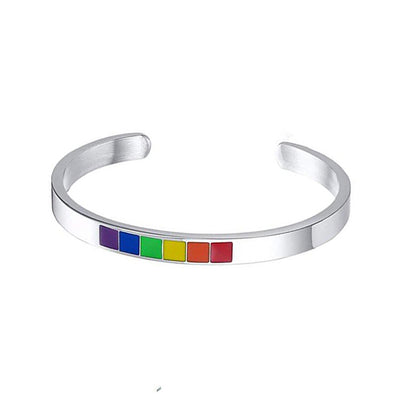 Pulsera Arcoíris de Acero Inoxidable en Forma de U para Hombre y Mujer - Image 4