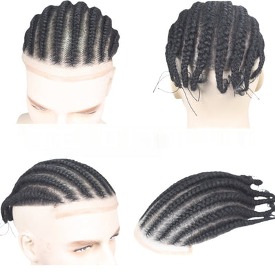 Peluca Trenzada Africana Tejida a Mano con Cabello Natural para Hombre - Image 15