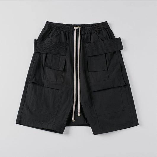 Shorts Clásicos Sideline Negro con Doble Argolla