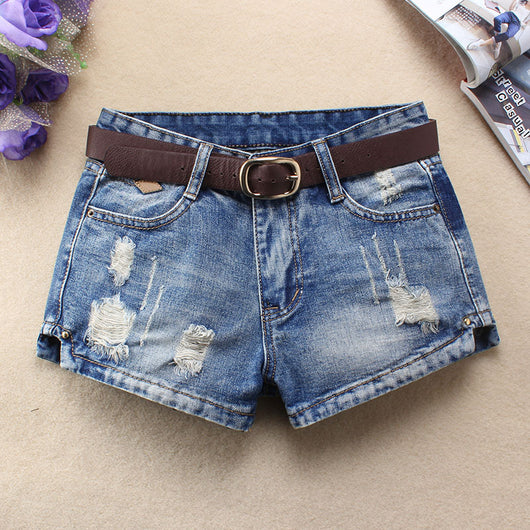 Shorts Vaqueros Mujer Estilo Coreano Talla Grande Cintura Media Rotos Verano - Image 7
