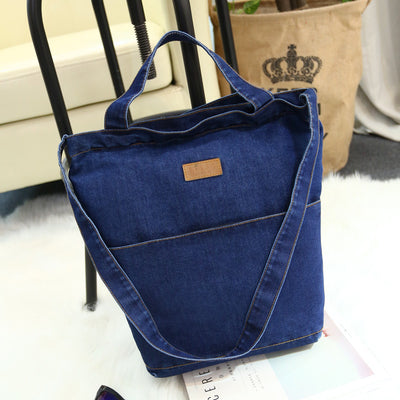 Bolsa de Lona Retro Estilo Denim para Compras - Image 2