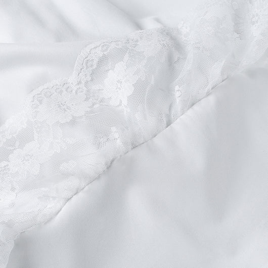 Vestido Blanco con Panel de Encaje y Cintura Anudada - Image 15