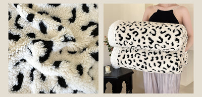 Manta de Tafetán Jacquard Estampado Leopardo Doble Capa - Image 27
