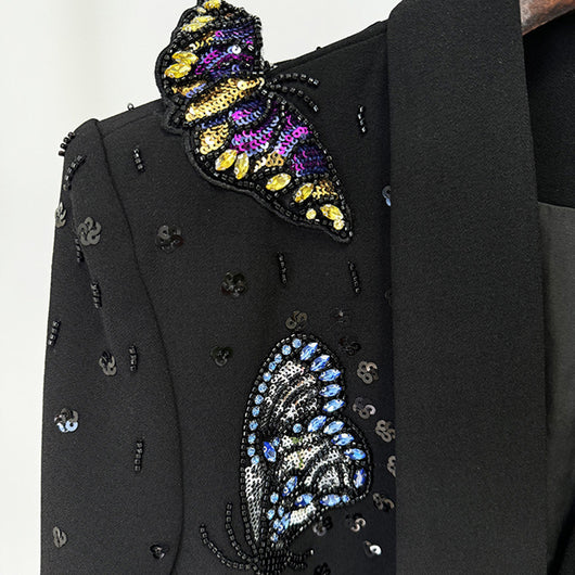 Conjunto de Traje con Mariposas 3D y Cristales Brillantes para Mujer - Image 4