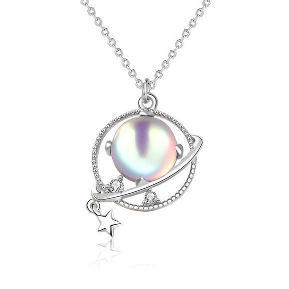 Collar de Plata Esterlina 925 Planeta de Sueños para Mujer