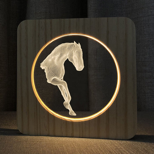 Lámpara Escultural de Madera: Diseño Caballo