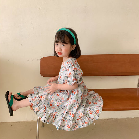 Vestido Infantil de Verano con Estampado Floral