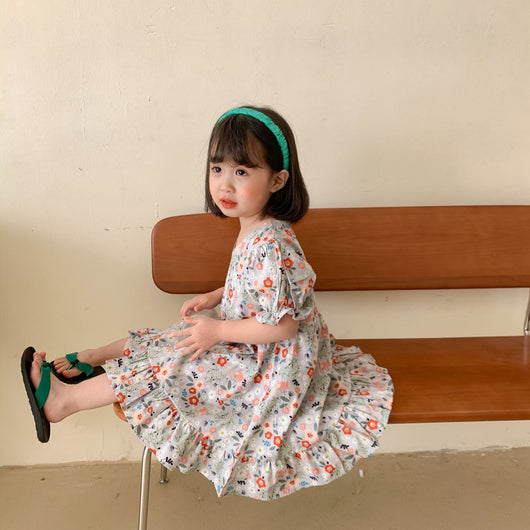 Vestido Infantil de Verano con Estampado Floral