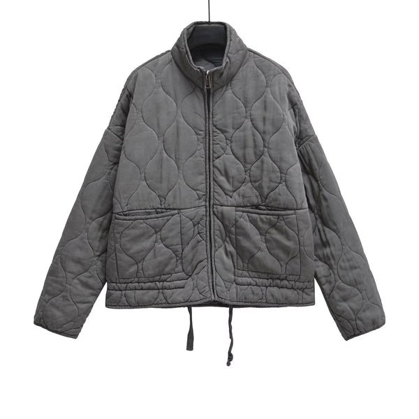 Chaqueta Retro Americana de Algodón con Cuello Tipo Polo y Diseño Rombo para Mujer - Image 3
