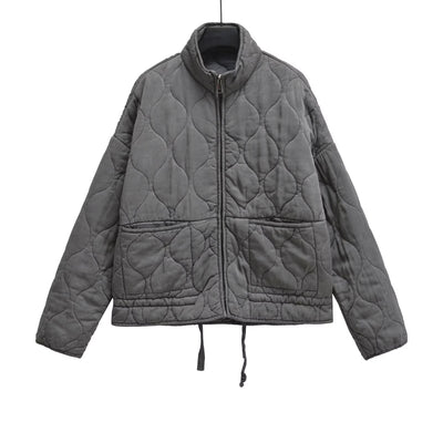 Chaqueta Retro Americana de Algodón con Cuello Tipo Polo y Diseño Rombo para Mujer - Image 3