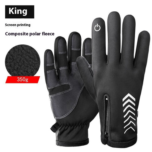 Guantes de Cuero Térmicos Aislados con Forro Polar para Motociclismo Invernal - Image 7