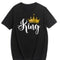 Playera Familiar Corona Reina Rey Príncipe Manga Corta