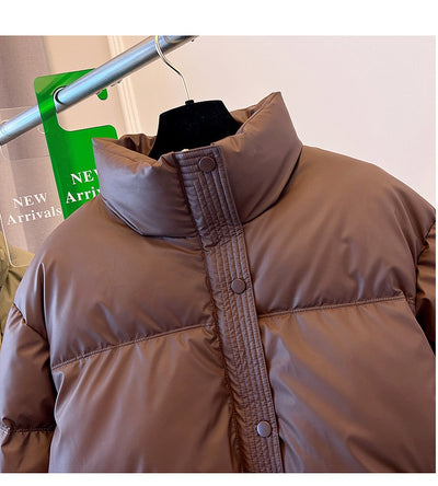 Chaqueta Acolchada de Cuero PU con Cuello Alto para Mujer - Image 11