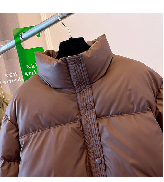 Chaqueta Acolchada de Cuero PU con Cuello Alto para Mujer - Image 11