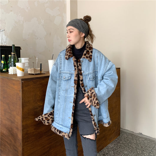 Abrigo de Piel de Conejo con Estampado Leopardo - Chaqueta Acolchada Trendy - Image 9