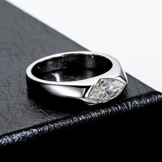 Anillo de Moissanita con Diseño de Ojo de Caballo - Elegancia y Personalidad - Image 13