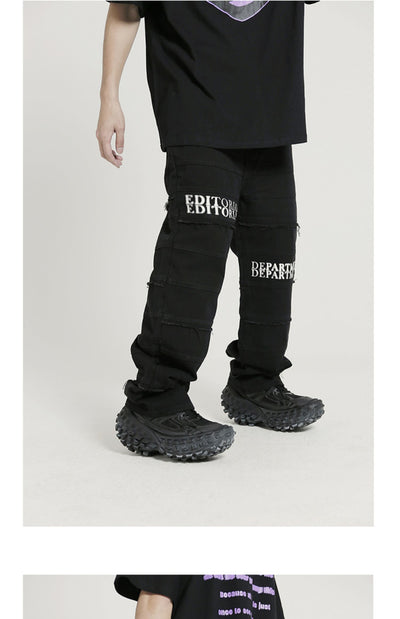 Jeans Rectos Estilo Hip-hop Europeo y Americano con Capas - Image 11