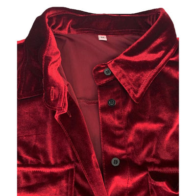 Camisa de Terciopelo Dorado con Manga Larga - Diseño Versátil y Elegante - Image 7