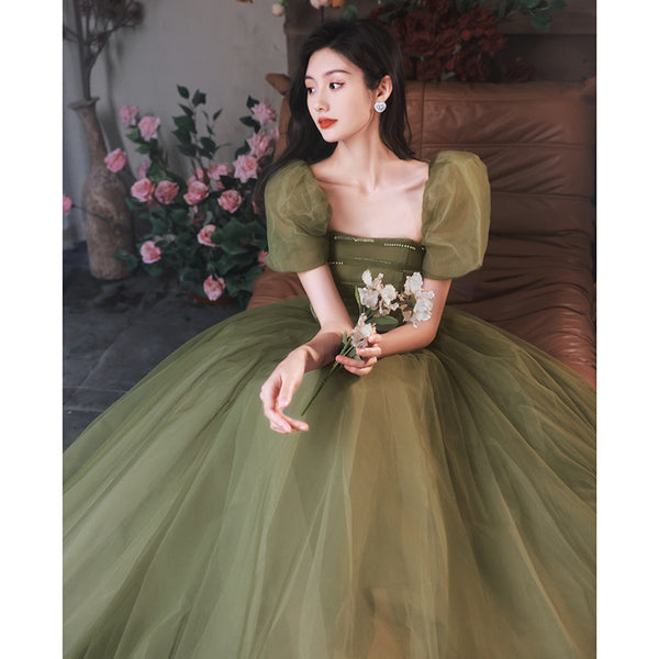 Vestido de Noche Mori Style Verde Esmeralda Ajustado Elegante - Image 6