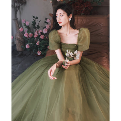 Vestido de Noche Mori Style Verde Esmeralda Ajustado Elegante - Image 6