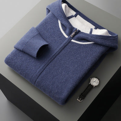 Cardigan Suéter de Punto Suelto con Capucha para Hombre - Image 7