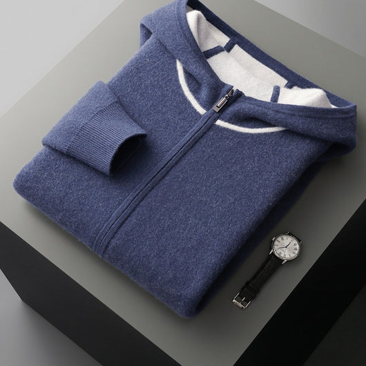 Cardigan Suéter de Punto Suelto con Capucha para Hombre - Image 7