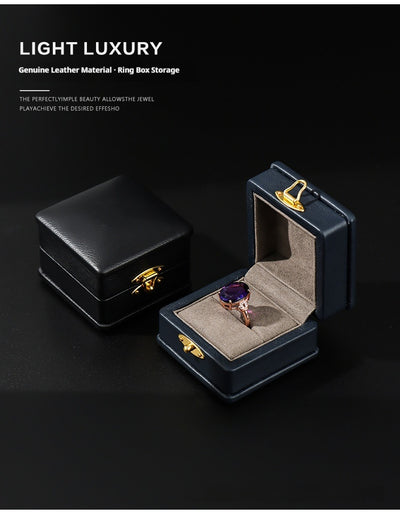 Anillo de Diamante Verde Esmeralda en Cuero Genuino con Caja de Presentación - Image 22