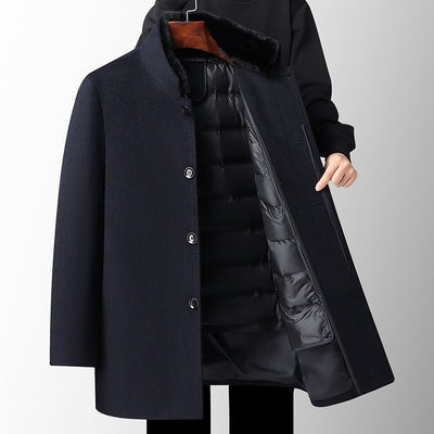 Sobretodo de Lana para Hombre con Forro de Plumas Desmontable - Image 7