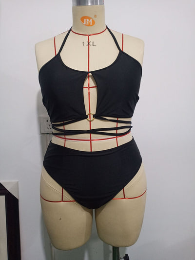 Bikini Talla Grande Estilo Europeo Americano Color Liso - Image 12