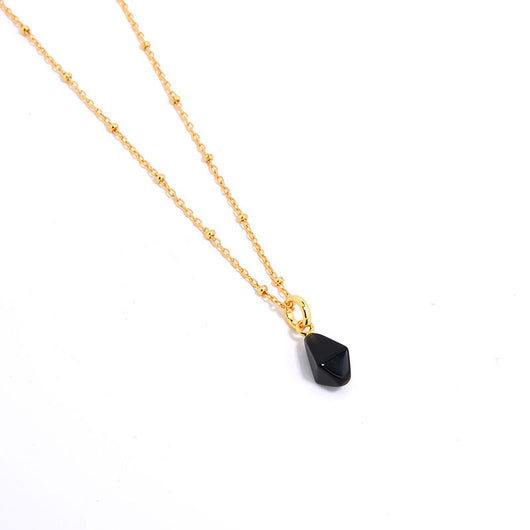 Collar Geométrico Ágata Azul Oro Natural con Ojo de Tigre 3D - Image 31