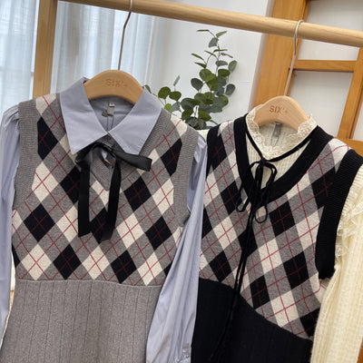 Vestido Tejido Cuadros Otoño con Acabado Suave - Image 5