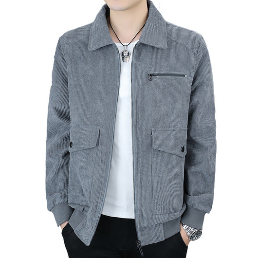 Abrigo de Pana Estilo Coreano Japonés con Solapa - Uniforme Moderno - Image 5