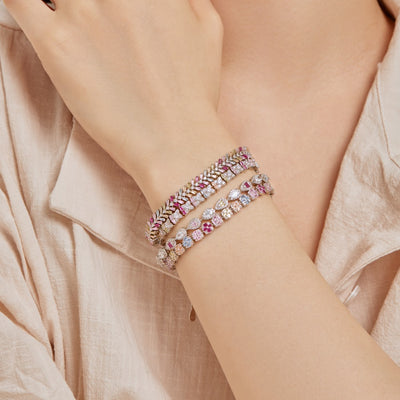 Pulsera de Plata Esterlina S925 Mujer Colores Dopamina con Circón - Image 14