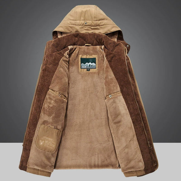 Abrigo de Invierno para Hombre, Estilo Parka con Forro Polar