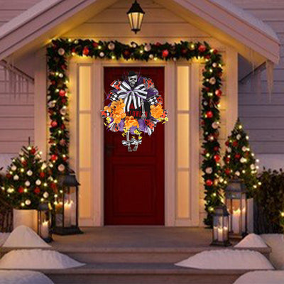 Corona Decorativa de Calabaza y Ratón Navideño para Puerta - Image 7